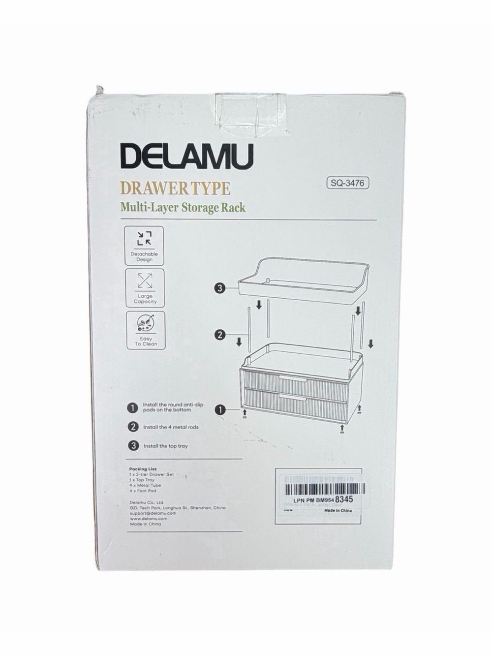Delamu Drawer Type Multi-Layer Storage Rack - Clear - Picture 8 of 8